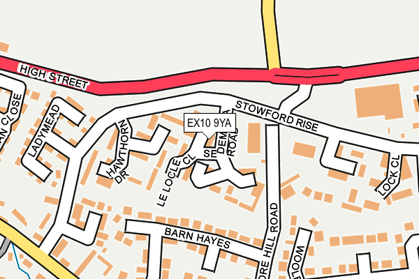 EX10 9YA map - OS OpenMap – Local (Ordnance Survey)