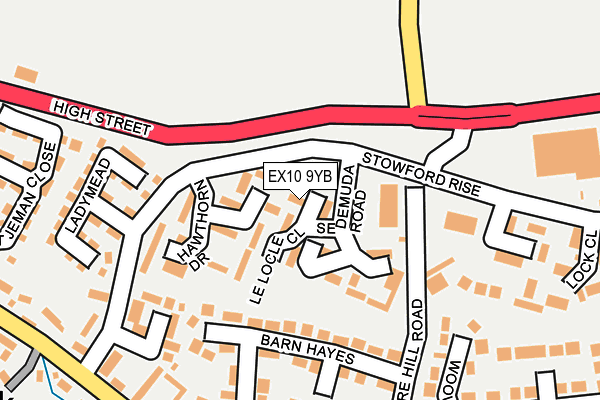 EX10 9YB map - OS OpenMap – Local (Ordnance Survey)