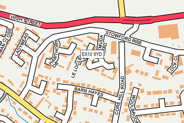 EX10 9YD map - OS OpenMap – Local (Ordnance Survey)