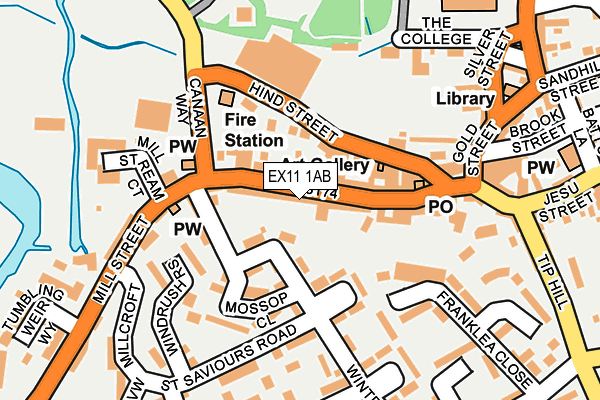 EX11 1AB map - OS OpenMap – Local (Ordnance Survey)