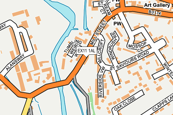 EX11 1AL map - OS OpenMap – Local (Ordnance Survey)