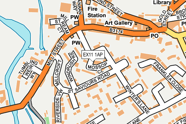 EX11 1AP map - OS OpenMap – Local (Ordnance Survey)