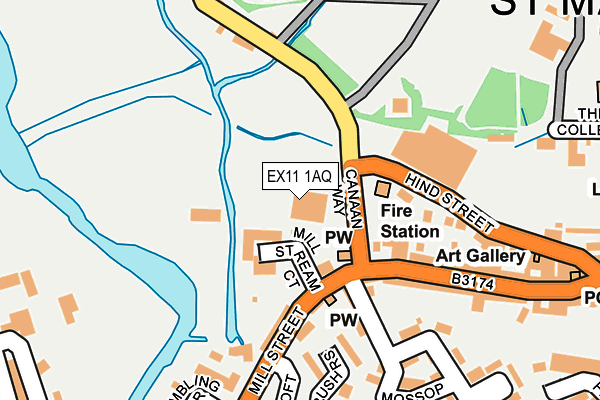 EX11 1AQ map - OS OpenMap – Local (Ordnance Survey)