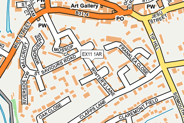 EX11 1AR map - OS OpenMap – Local (Ordnance Survey)