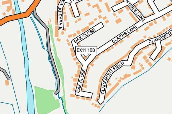 EX11 1BB map - OS OpenMap – Local (Ordnance Survey)