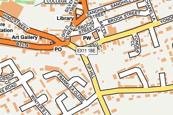 EX11 1BE map - OS OpenMap – Local (Ordnance Survey)