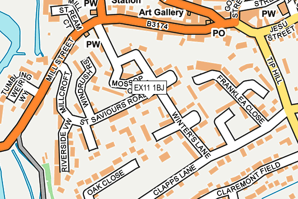 EX11 1BJ map - OS OpenMap – Local (Ordnance Survey)