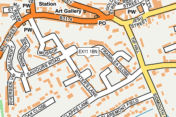 EX11 1BN map - OS OpenMap – Local (Ordnance Survey)