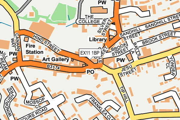 EX11 1BP map - OS OpenMap – Local (Ordnance Survey)