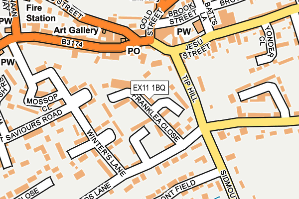 EX11 1BQ map - OS OpenMap – Local (Ordnance Survey)