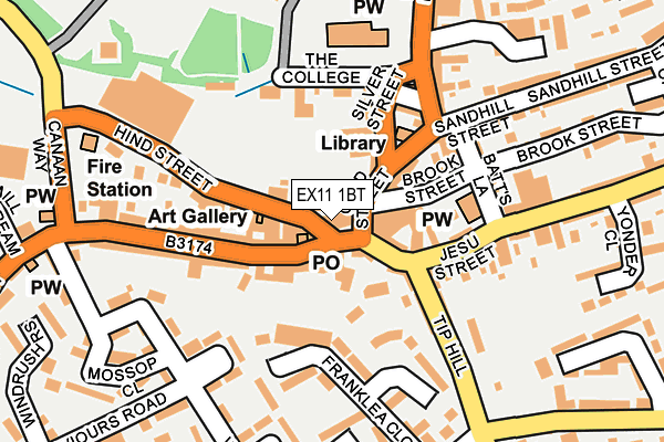 EX11 1BT map - OS OpenMap – Local (Ordnance Survey)