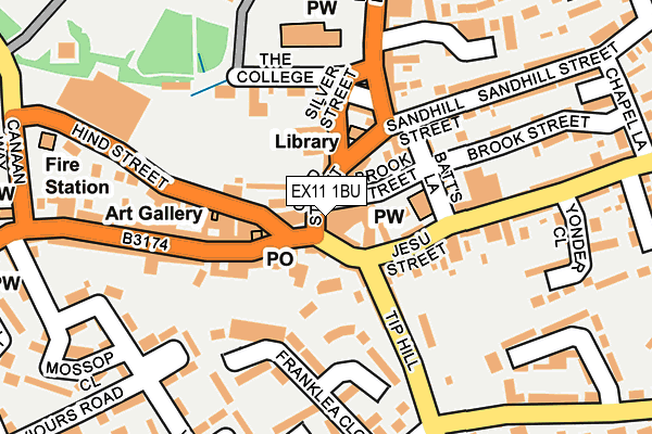 EX11 1BU map - OS OpenMap – Local (Ordnance Survey)