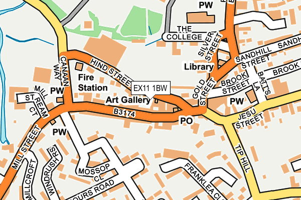 EX11 1BW map - OS OpenMap – Local (Ordnance Survey)