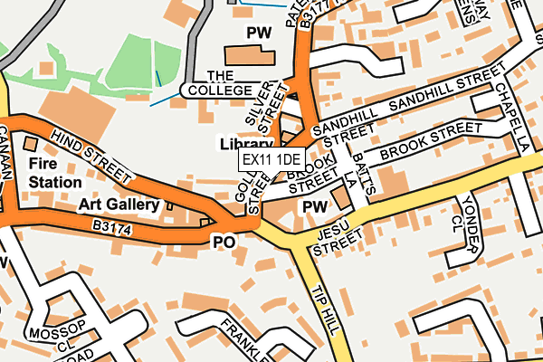 EX11 1DE map - OS OpenMap – Local (Ordnance Survey)