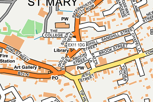 EX11 1DG map - OS OpenMap – Local (Ordnance Survey)