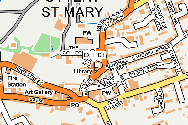 EX11 1DH map - OS OpenMap – Local (Ordnance Survey)