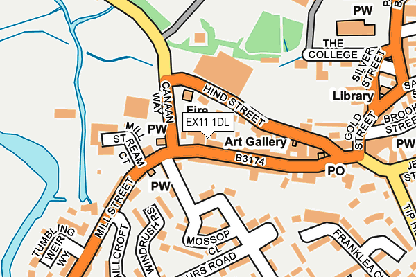 EX11 1DL map - OS OpenMap – Local (Ordnance Survey)