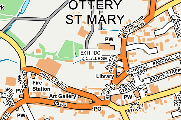 EX11 1DQ map - OS OpenMap – Local (Ordnance Survey)