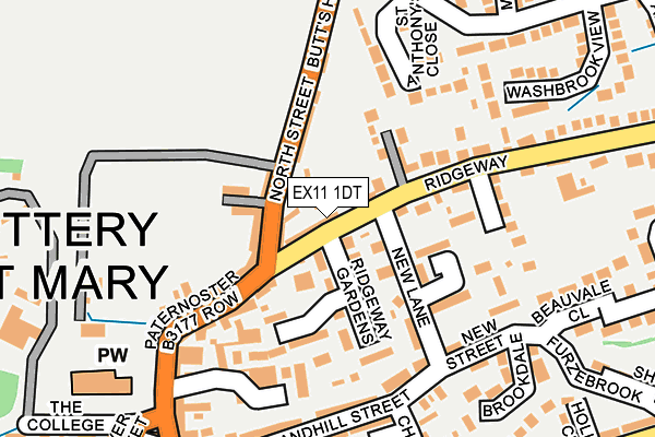 EX11 1DT map - OS OpenMap – Local (Ordnance Survey)