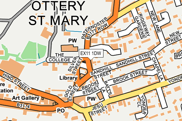 EX11 1DW map - OS OpenMap – Local (Ordnance Survey)