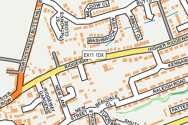 EX11 1DX map - OS OpenMap – Local (Ordnance Survey)