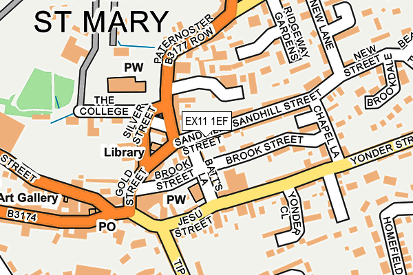 EX11 1EF map - OS OpenMap – Local (Ordnance Survey)