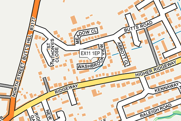 EX11 1EP map - OS OpenMap – Local (Ordnance Survey)