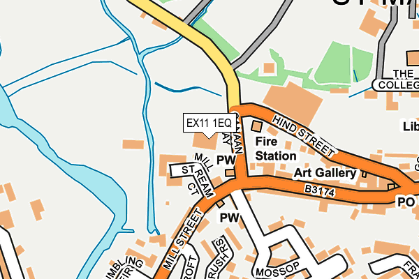 EX11 1EQ map - OS OpenMap – Local (Ordnance Survey)