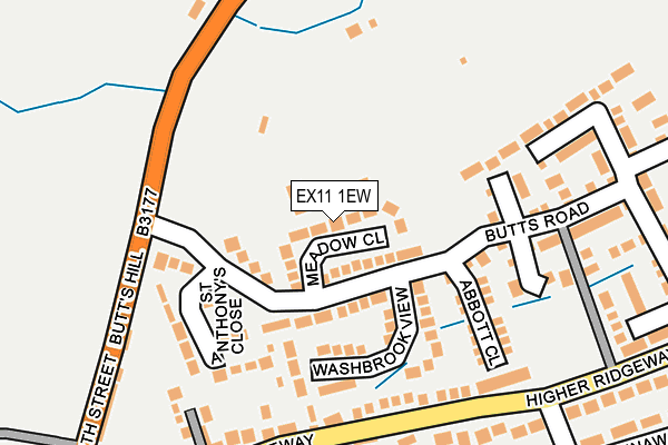 EX11 1EW map - OS OpenMap – Local (Ordnance Survey)