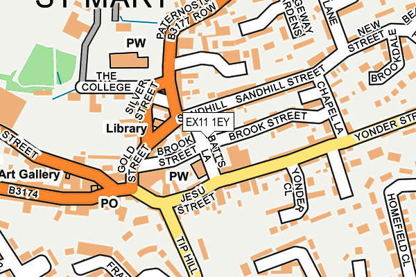 EX11 1EY map - OS OpenMap – Local (Ordnance Survey)