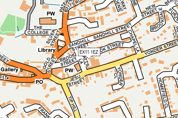 EX11 1EZ map - OS OpenMap – Local (Ordnance Survey)