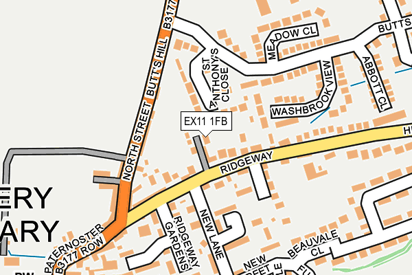 EX11 1FB map - OS OpenMap – Local (Ordnance Survey)