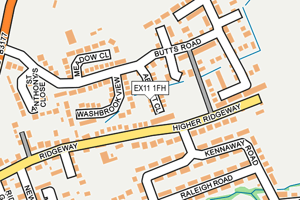 EX11 1FH map - OS OpenMap – Local (Ordnance Survey)