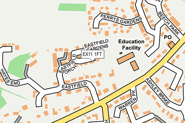 EX11 1FT map - OS OpenMap – Local (Ordnance Survey)