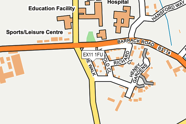 EX11 1FU map - OS OpenMap – Local (Ordnance Survey)