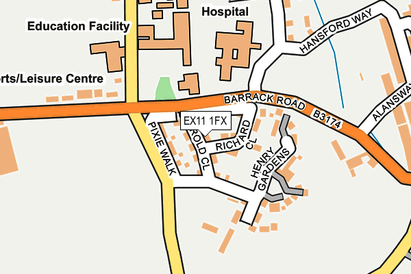 EX11 1FX map - OS OpenMap – Local (Ordnance Survey)