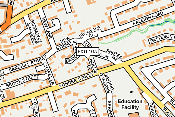EX11 1GA map - OS OpenMap – Local (Ordnance Survey)