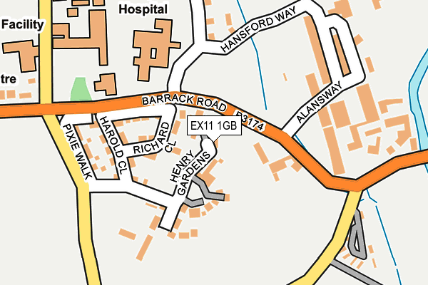 EX11 1GB map - OS OpenMap – Local (Ordnance Survey)