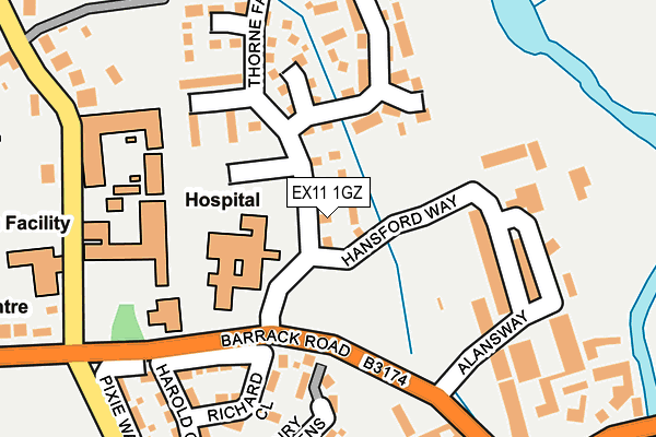 EX11 1GZ map - OS OpenMap – Local (Ordnance Survey)