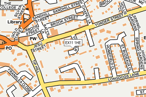 EX11 1HE map - OS OpenMap – Local (Ordnance Survey)