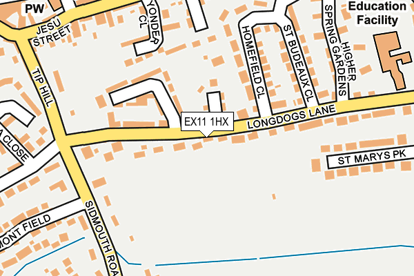 EX11 1HX map - OS OpenMap – Local (Ordnance Survey)