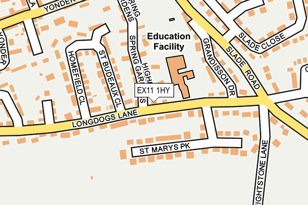 EX11 1HY map - OS OpenMap – Local (Ordnance Survey)