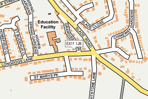 EX11 1JB map - OS OpenMap – Local (Ordnance Survey)