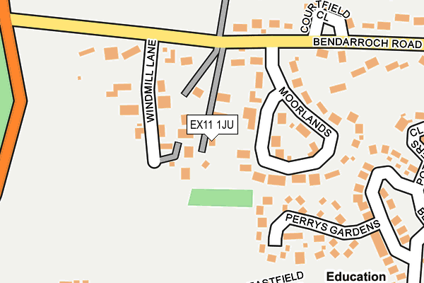 EX11 1JU map - OS OpenMap – Local (Ordnance Survey)