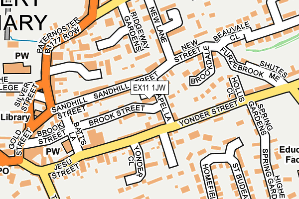 EX11 1JW map - OS OpenMap – Local (Ordnance Survey)