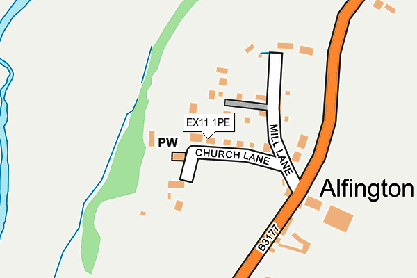 EX11 1PE map - OS OpenMap – Local (Ordnance Survey)