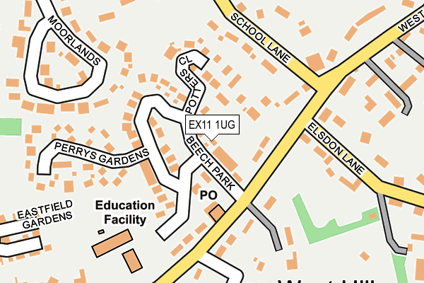 EX11 1UG map - OS OpenMap – Local (Ordnance Survey)