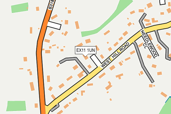 EX11 1UN map - OS OpenMap – Local (Ordnance Survey)