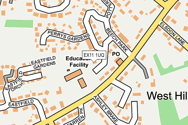 EX11 1UQ map - OS OpenMap – Local (Ordnance Survey)