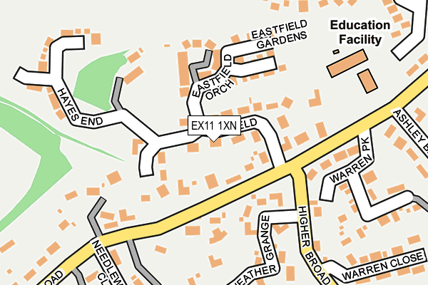 EX11 1XN map - OS OpenMap – Local (Ordnance Survey)